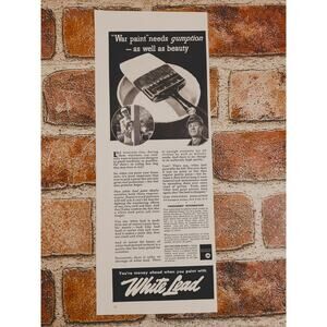 1942 Lead Paint "War Paint Needs GUMPTION‎ - as Well as Beauty" Vtg Print Ad